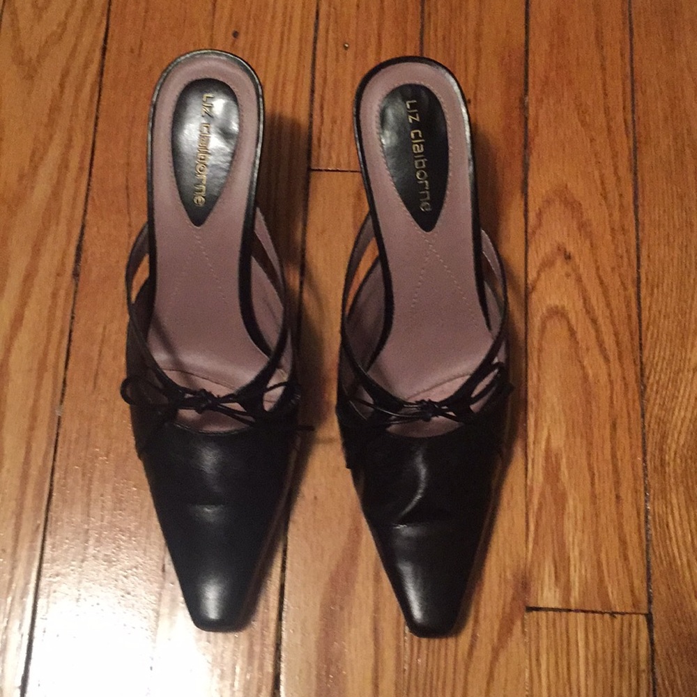 Black open back shoe